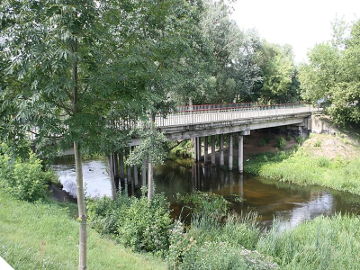 The brigdge over the river Dubinga in Pabrade town