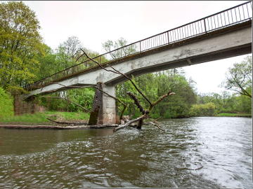 Пешеходный мост через реку Писса у д. Зеленый Бор