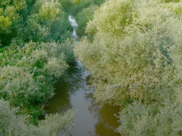 The river Sesuvis at the Kaunas-Klaipeda highway bridge