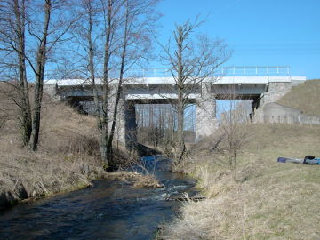 The railway bridge over the river Spengla