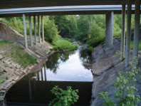 Река Вейвиржас под мостом автомагистрали Каунас-Клайпеда
