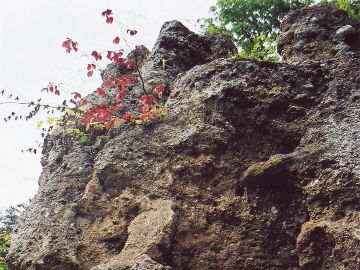 The rock Ozku Pecius at the river Verkne